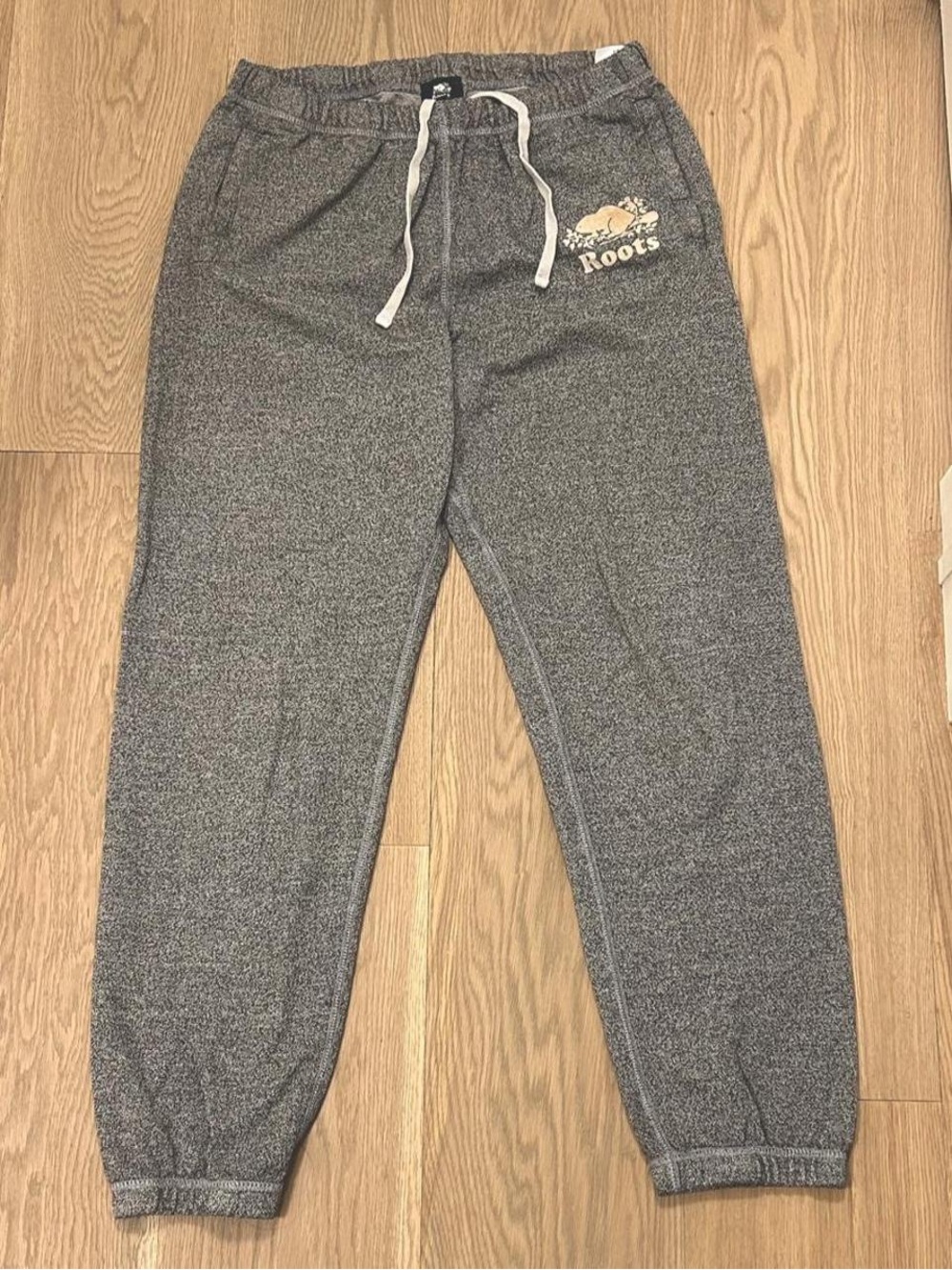Roots Kids Heather Gray Joggers with Logo Patch